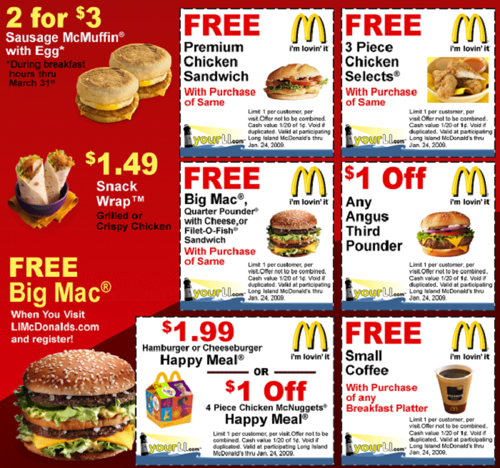 mcdonalds printable coupons - mcdonalds coupons