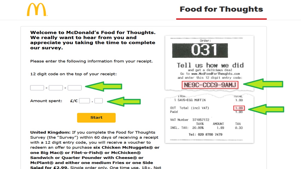 www.mcdfoodforthoughts.com - Mcdonalds Food for Thoughts survey