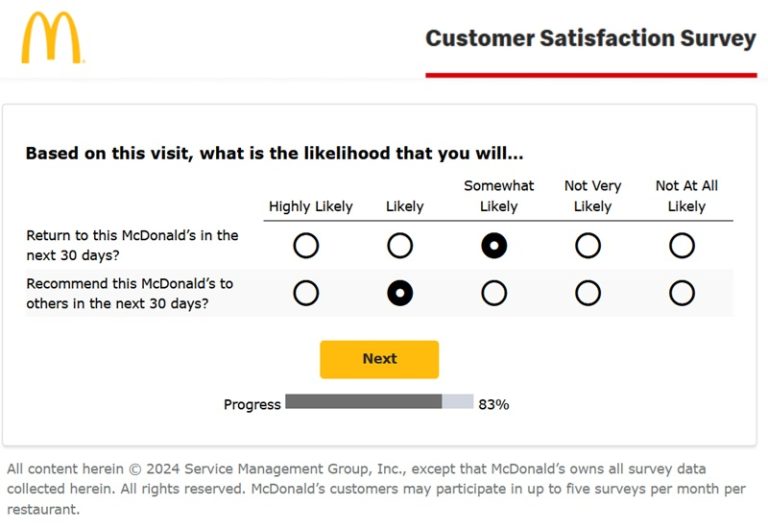 Mcdvoice.com Survey with Receipt Code at www.Mcdvoice.com