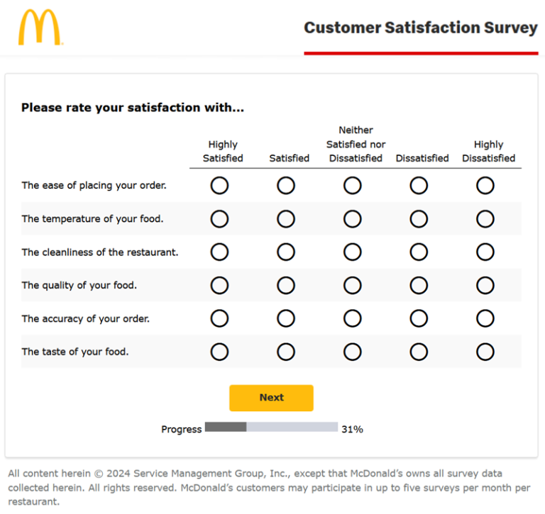 Mcdvoice.com Survey with Receipt Code at www.Mcdvoice.com